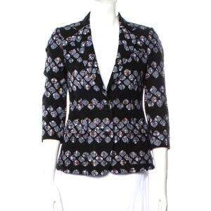 Quilt Patchwork Blazer XS Granny Squares Cottagecore Argyle Band of Outsiders